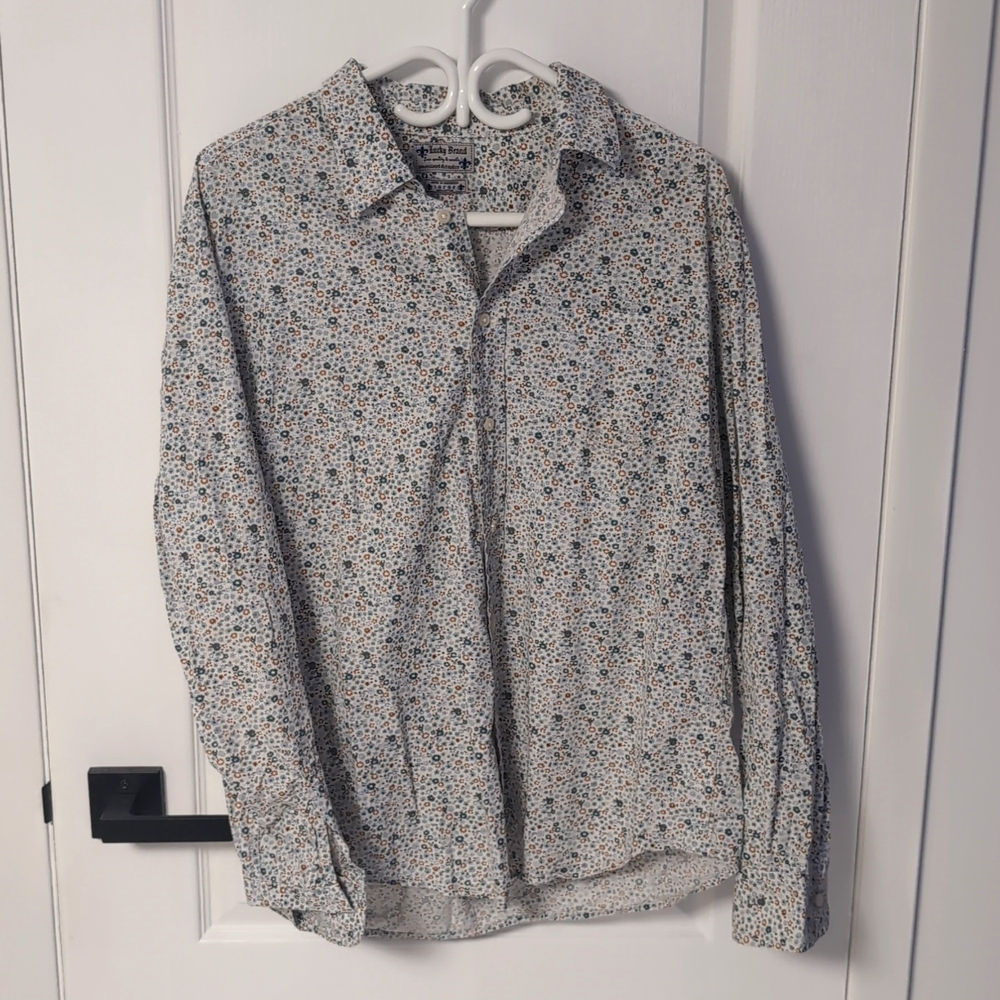 Lucky Brand Dress Shirt Large (Mens) Floral Pattern
